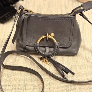 See By Chloe Dark Navy and Gold Crossbody Bag